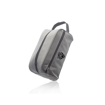 Custom Travel Two Tone Toiletry Bags with Handle - Gray/Black 