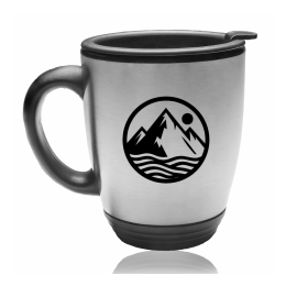 Custom 16 oz Steel Bistro Mugs - Stainless Steel