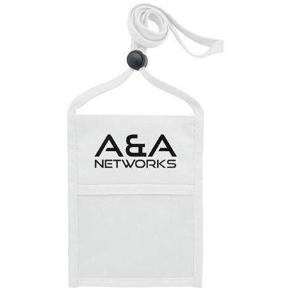 Custom Premium Double Window Pouch Neck Wallet - White