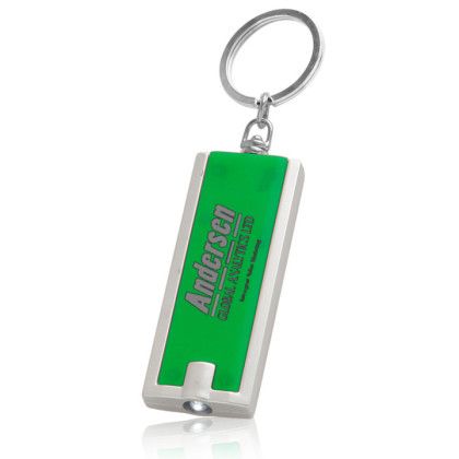 Custom Rectangle Light Keychains - Green