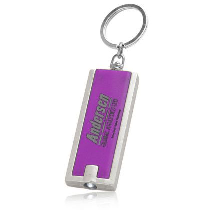 Custom Rectangle Light Keychains - Purple