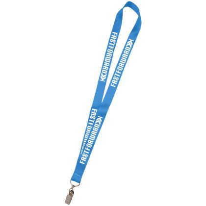 Custom 0.75" USA Made Dye Sublimation Lanyards - Process Blue 