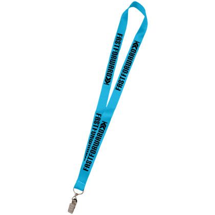 Custom 0.75" USA Made Dye Sublimation Lanyards - Light Blue 