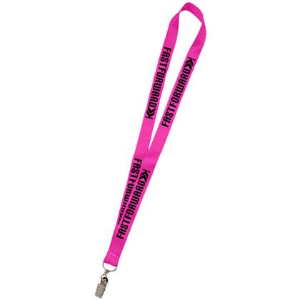 Custom 0.75" USA Made Dye Sublimation Lanyards - Hot Pink 