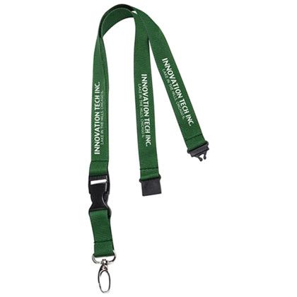 Custom 0.75" Lanyard with Buckle Release and Safety - Dark Forest Green 