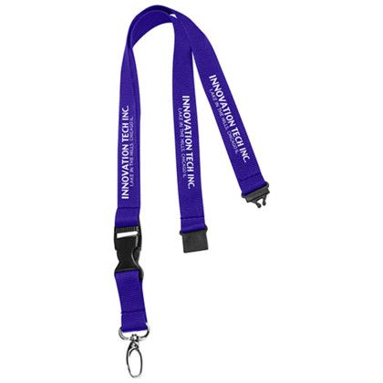 Custom 0.75" Lanyard with Buckle Release and Safety - Royal Blue