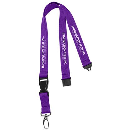 Custom 0.75" Lanyard with Buckle Release and Safety - Violet