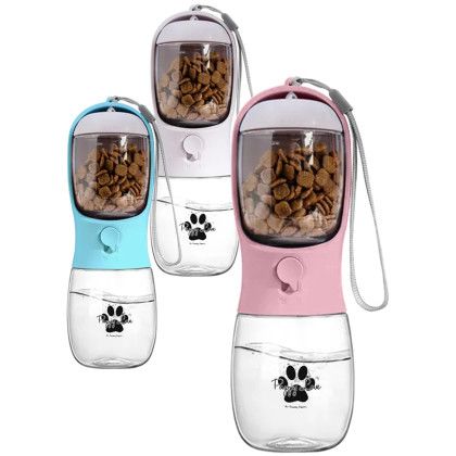 Custom 10 oz Pet Water Bottle with Food Container - All colors