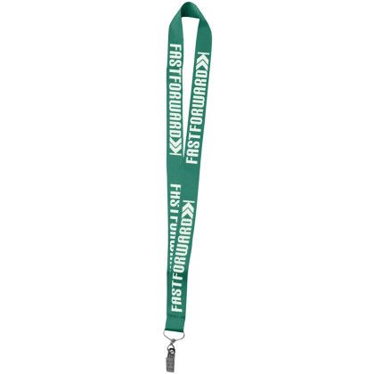 Custom 1 Inch Polyester Silkscreen Lanyard - Kelly Green 