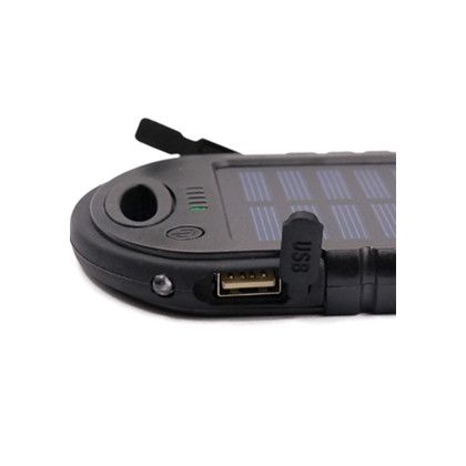Custom 4000mAh Water Resistant Solar Power Bank - Black Solar View Custom 4000mAh Water Resistant Solar Power Bank - Black Solar View