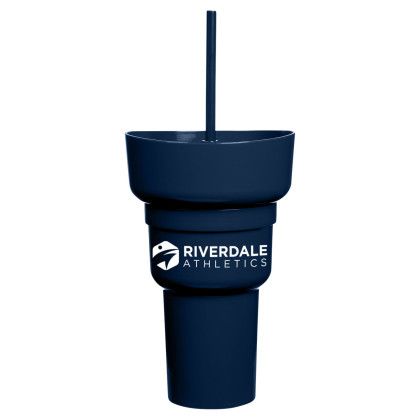 Custom Team 365 1L Recycled PP Stadium Tumbler with Snack Bowl - Sport Dark Navy