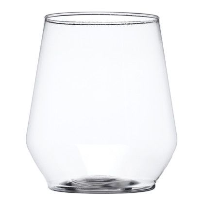 Custom 12 oz.Stemless Plastic Wine Glasses - Clear
