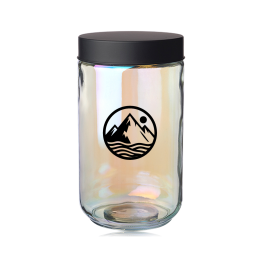 Custom Luminous 50 oz. Iridescent Glass Storage Jars - Clear
