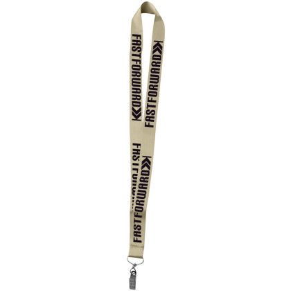 Custom 1 Inch Polyester Silkscreen Lanyard - Tan