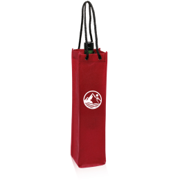 Custom Non-Woven Single Wine Bottle Bags - Burgundy