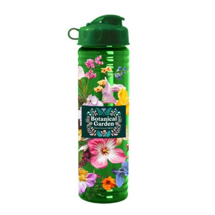 Custom 24 oz. Slim Fit Water Bottle with Flip Lid - Digital - Green Custom 24 oz. Slim Fit Water Bottle with Flip Lid - Digital - Green