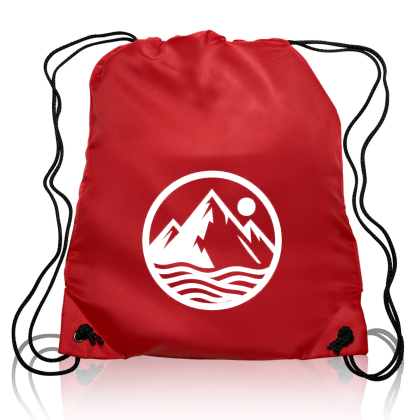 Custom Classic Polyester Drawstring Bags - Red