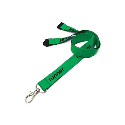 Custom 0.75" Polyester Lanyard with Safety Breakaway - Green 
