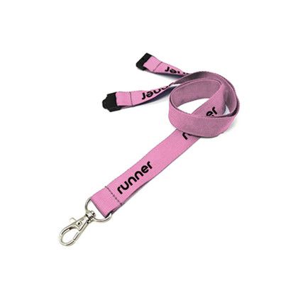 Custom 0.75" Polyester Lanyard with Safety Breakaway - Pink 