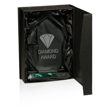 Custom Shield Glass Awards - Clear Box View 
