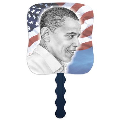 Custom President Barack Obama - Pictorial Fan - Front View