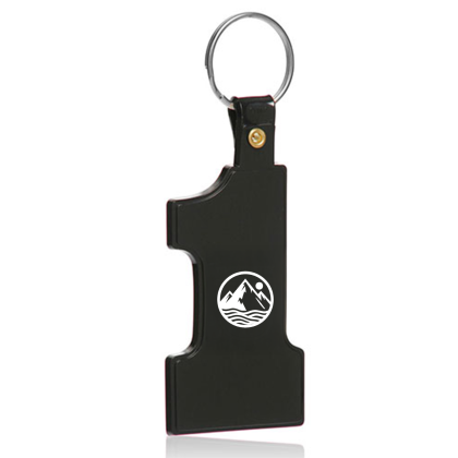 Custom Number 1 Soft Keychains - Black 