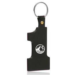 Custom Number 1 Soft Keychains - Black 