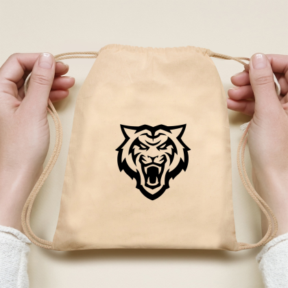 Custom Cotton Drawstring Bags - Natural Lifestyle