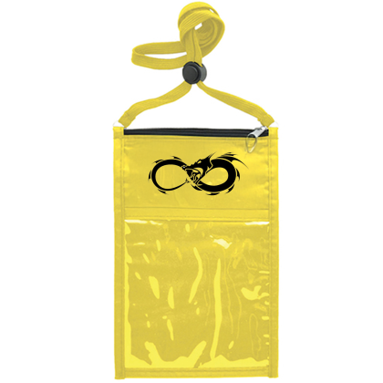 Custom Large Double Pouch Neck Wallet - Yellow