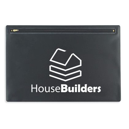 Custom Nylon Zipper Portfolio - Black