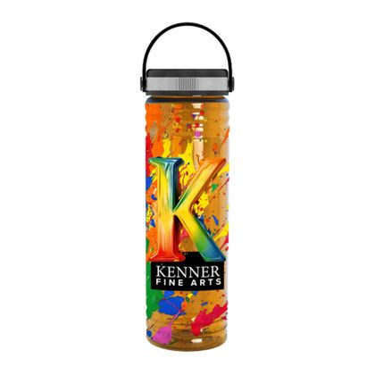 Custom 24 oz. Slim Fit Bottle with EZ Grip Lid - Digital - Transparent Orange