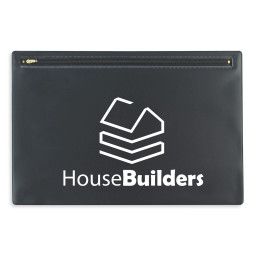 Custom Nylon Zipper Portfolio - Black
