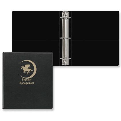 CUstom 2" Signature Round Ring Binder - Black