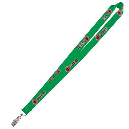 Custom 0.75" Micro Weave Smooth Dye-Sublimation Lanyards - Kelly Green 