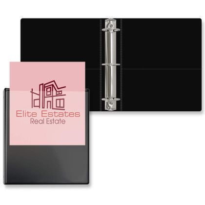 Custom 2" Overlay Round Ring Binder - Blank - Black