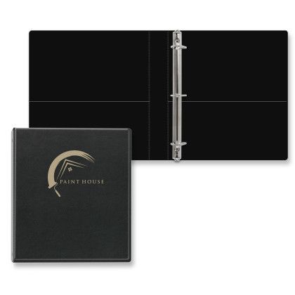 CUstom 1" Signature Angle D Ring Binder - Black