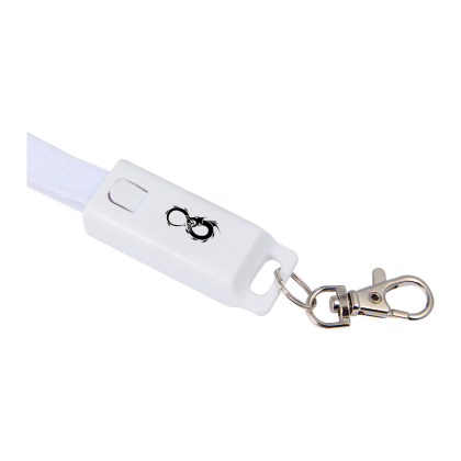 Custom 5-in-1 40W PD Charging Cable Lanyard - White Close View