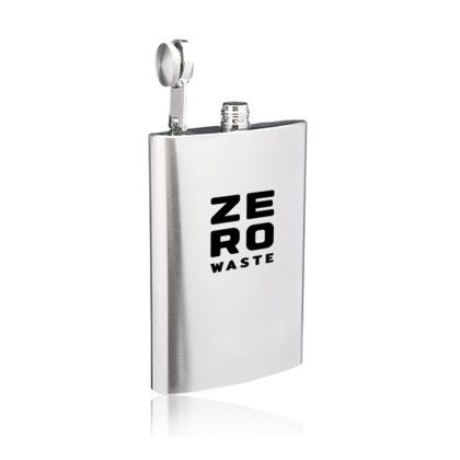 Custom 9 oz. Stainless Steel Hip Flasks - Silver Open Top 