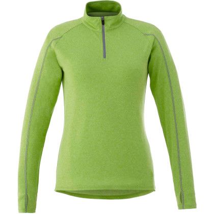 Custom Women's TAZA Performance Knit Quarter Zip with Thumb Holes - Apple 