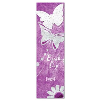 Custom Earth Day Seed Paper Shape Bookmark  - Wildflower Mix - Design W
