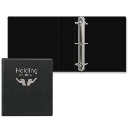Custom 2 1/2" Signature Angle D Ring Binder - Black