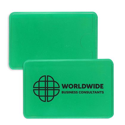Custom Translucent Vinyl Side Opening Card Holders - Translucent Green