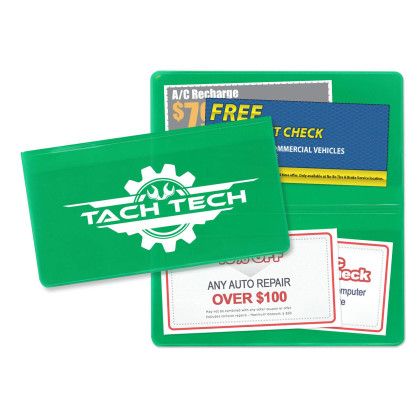 Custom Translucent Vinyl Coupon Holders - Translucent Green