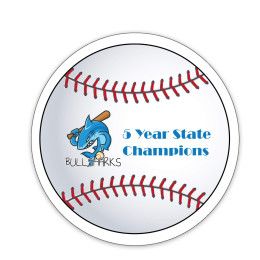 Custom Baseball Shaped NoteKeeper Magnet 20 Mil