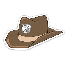 Custom Cowboy Hat Shaped NoteKeeper Magnet 35 Mil - 3.94" x 2.33"