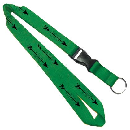 Custom 0.75" Lanyard with Detachable Buckle Release - Lime Green