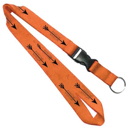 Custom 0.75" Lanyard with Detachable Buckle Release - Orange