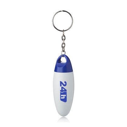 Custom Dallas Plastic Pill Bottle Keychains - Blue