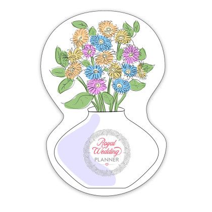 Custom Flowers with Vase Shaped NoteKeeper Magnet 35 Mil 