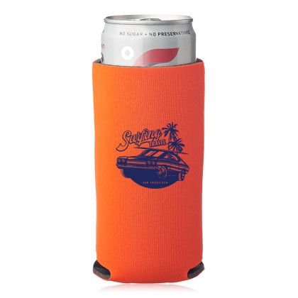 Custom Collapsible Slim Can Coolers - Neon Orange